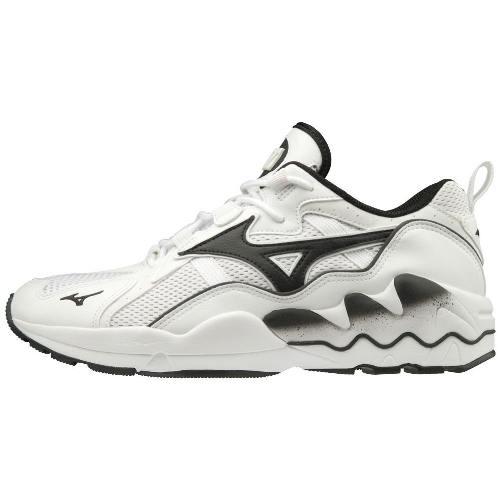 Women's Mizuno Sneakers White/Black WAVE RIDER 1 Shoes - D1GA192701